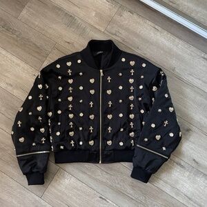 Akira embellished bomber jacket